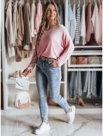 Dámské džínové kalhoty slim fit s páskem BOTANIDA modrá FashionStreet UY2448