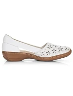 Rieker W RKR442B bílá ažurová kožená polobotka