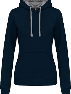 Kariban K 465 Dámská mikina s kontrastní kapucí 20.K465 navy/fine grey