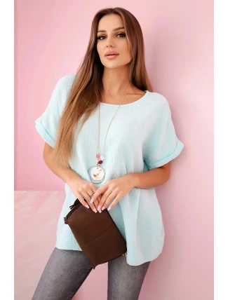 Mušelínová halenka s náhrdelníkem mincovna