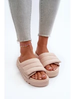 Dámské Žabky Na Platformě Big Star NN274773 Beige