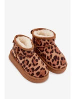 Dětské mládežnické sněhule vyhřívané s kožešinkou Panterka Hnědé Mireya