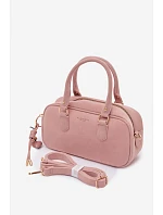 Malá kabelka typu Kufrík z eko semiše Růžová Annelle
