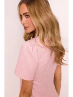 M855 Mini šaty s áčkovou linií - broskvové M855 Mini šaty s áčkovou linií - broskvové