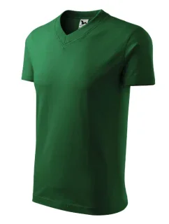 V-neck tričko unisex lahvově zelená