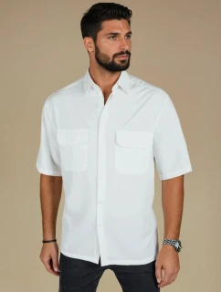 Pánské bílé tričko s krátkým rukávem FashionStreet KX1083