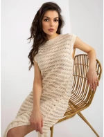 Béžové dámské plážové ažurové šaty (9003) Béžové dámské plážové ažurové šaty (9003)
