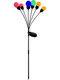 SOLÁRNÍ LAMPA TANČÍCÍ VE VĚTRU BAREVNÉ KOULE 6 LED 75CM XXL