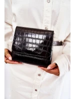 Kožená taška Small Messenger Bag GOE ZNJ034 Černá