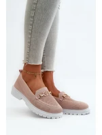 Dámské Mokasíny Na Ploché Podrážce S Zlatým Detailom Růžové Limentia Dámské Mokasíny Na Ploché Podrážce S Zlatým Detailom Růžové Limentia