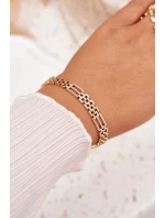 Dámský náramek ze chirurgické oceli s křišťály zlatý