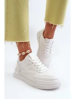 Dámské tenisky na platformě vyrobené z eko kůže, bílá Lynnette Dámské tenisky na platformě vyrobené z eko kůže, bílá Lynnette