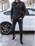 Pánská kožená bunda černá FashionStreet TX4276