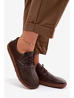 Kožené dámské polobotky Barefoot Zazoo 10189 Čokoládové