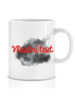 Personalizovaný klasický bílý keramický hrníček 300 ml s barevnou skvrnou