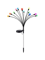 SOLÁRNÍ LAMPA TANČÍCÍ VE VĚTRU BAREVNÉ KOULE 12 LED 72CM
