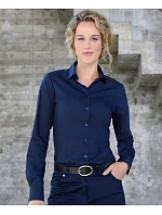 Daiber JN 1371 Popelínová halenka slim fit s dlouhým rukávem 02.1371 deep purple
