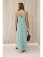 Mušelínové šaty na ramínka tmavá máta Mušelínové šaty na ramínka tmavá máta