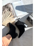 Dámské kotníkové boty na podpatku s tkaničkami černé Halisse