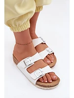 Dámské pantofle s přezkami Inblu NM000039 Bílé