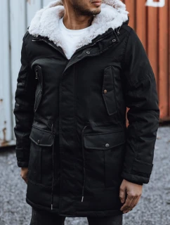 Pánská zimní bunda parka s kapucí černá FashionStreet TX4933