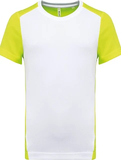 Kariban ProAct PA 4014 Pánské kontrastní sportovní tričko 20.4014 white/fluorescent yellow