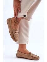 Dámské módní semišové mokasíny hnědé Rabell