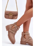 Dámské Trapery Botky s Perlami Bežová Klarisa Dámské Trapery Botky s Perlami Bežová Klarisa