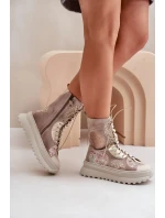 Kožené Semišové Boty Na Platformě Zateplené Maciejka 06565-04 Béžové Kožené Semišové Boty Na Platformě Zateplené Maciejka 06565-04 Béžové