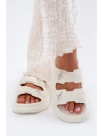 Dámské Pěnové Pantofle Na Platformě Ecru Falowena