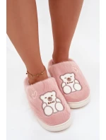 Kožešinové pantofle s medvědem růžové Noralie Kožešinové pantofle s medvědem růžové Noralie
