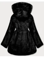 Černá kožešinová dámská bunda (CX009-1)