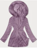 Růžová oboustranná dámská prošívaná bunda - kožíšek (H-897-38)