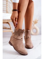 Prolamované dámské jarní boty Béžová Royale