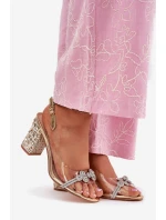 Průhledné Sandály Na Podpatku D&A MR51-705 Zlaté