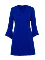 M876 Šaty s širokými manžetami - královská modř M876 Šaty s širokými manžetami - královská modř