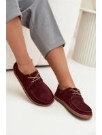 Dámské polobotky typu barefoot z přírodního semiše Zazoo – bordó