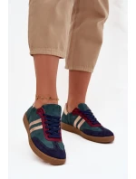 Dámské nízké semišové tenisky – lahvově zelené Zazoo