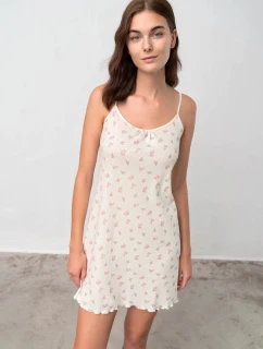 Dámská noční košilka Florette 18831 Ecru s potiskem - Vamp