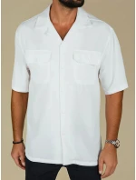 Pánská bílá košile s krátkým rukávem FashionStreet KX1086
