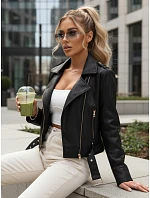 Dámská bunda z ekokůže na zip ramones černá FashionStreet TY5648 Dámská bunda z ekokůže na zip ramones černá FashionStreet TY5648