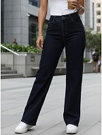 Dámské džíny s vysokým pasem a širokými nohavicemi tmavě modré FashionStreet UY2940