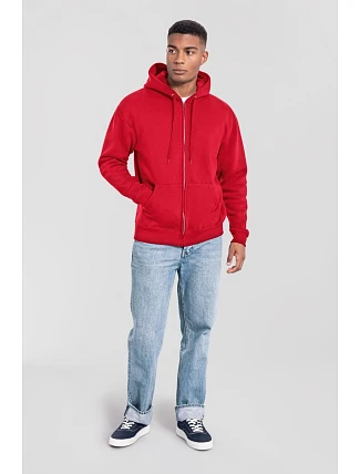 Fruit of the Loom Iconic Premium Hooded Sweat Jacket Mikina s kapucí z těžké bavlny 16.2286 red Fruit of the Loom Iconic Premium Hooded Sweat Jacket Mikina s kapucí z těžké bavlny 16.2286 red