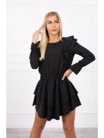 Šaty se svislými volány černé Šaty se svislými volány černé