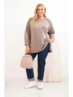 Dámská blůza Plus Size bavlněná s potiskem fango