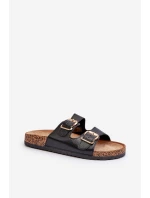 Dámské žabky s přezkami černé Fronila