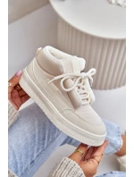 Zateplené dámské tenisky Big Star OO274A531 Krémové