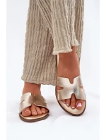 Dámské Plátěné Sandály Z Eko Kůže Zlaté Firvania