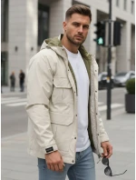 Pánská přechodná bunda s kapucí bílá FashionStreet TX5134