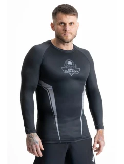 Rashguard šedý s dlouhým rukávem a logem DBX Bushido
